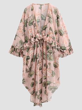 PatBO Women's Lotus Ruffle Cover-Up
