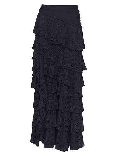 PatBO Women's Martina Ruffle Maxi Cover-Up Skirt