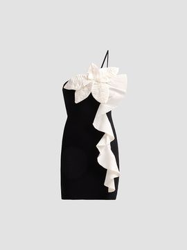 PatBO Women's One-Shoulder Taffeta Mini Dress