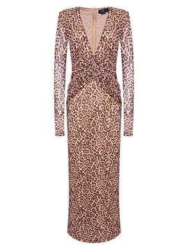 PatBO - Crystal Chain Velvet Midi Dress