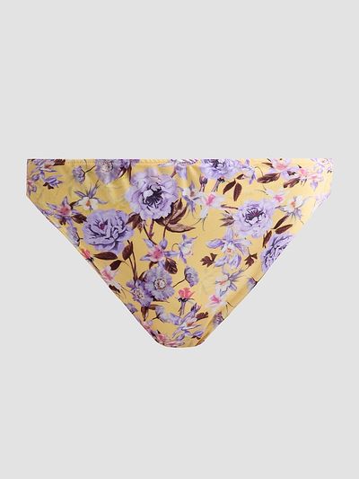 PatBO Women's Peony Print High-Waisted Bikini Bottom