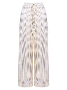PatBO Women's Selene Open-Knit Drawstring Pants