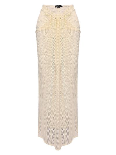 PatBO Women's Wave Mesh Maxi Skirt
