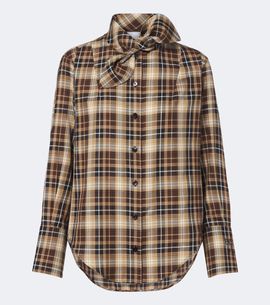 Patou Patou Bow-detail checked cotton shirt