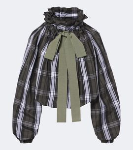 Patou Patou Bow-detail checked top