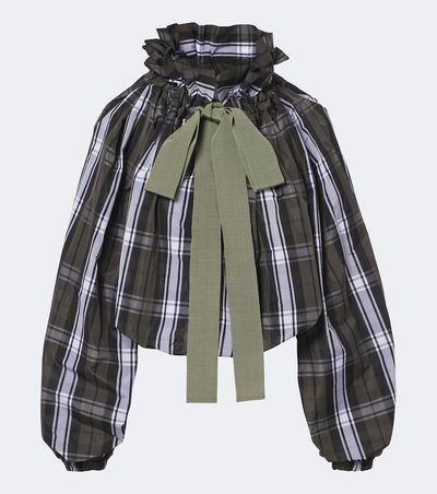 Patou Patou Bow-detail checked top