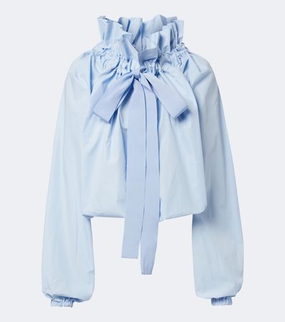 Patou Patou Bow-detail cotton poplin blouse