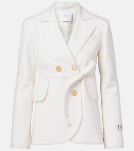 Patou Patou Double-breasted belted wool-blend blazer