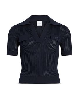 Patou Patou Embroidered Knit Polo Top