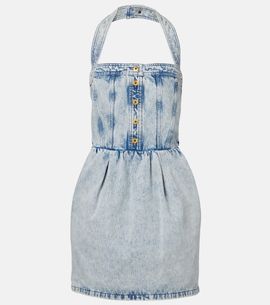 Patou Patou Halterneck denim minidress