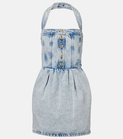 Patou Patou Halterneck denim minidress