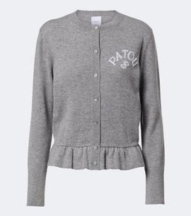Patou Patou Jacquard logo wool and cashmere cardigan