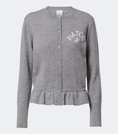 Patou Patou Jacquard logo wool and cashmere cardigan