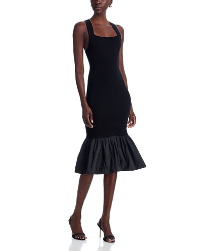Patou Patou Long Mixed Media Faille Knit Dress