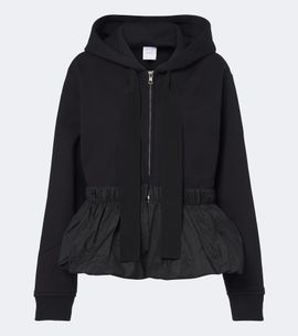 Patou Patou Peplum cotton zip-up hoodie