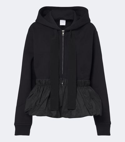 Patou Patou Peplum cotton zip-up hoodie