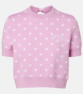 Patou Patou Polka-dot cotton-blend sweater