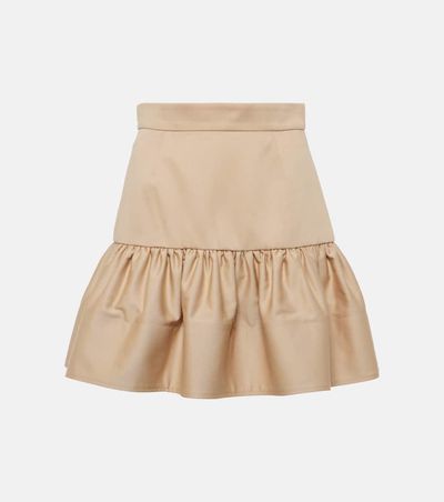 Patou Patou Ruffled cotton gabardine miniskirt