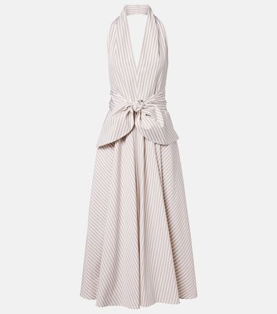 Patou Patou Striped halterneck cotton midi dress