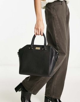 Paul Costelloe Paul Costelloe leather top handle tote bag in black