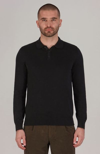 Paul James Paul James Cotton Long Sleeve Knitted Polo Shirt