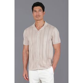 Paul James Paul James Cotton Open Knit Cuban Collar Shirt