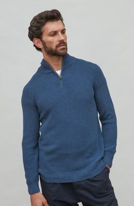 Paul James Paul James Midweight 100% Cotton Zip Neck Sweater