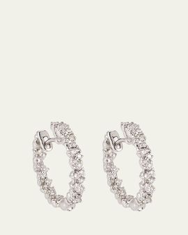 Paul Morelli 15mm Confetti 18K White Gold Diamond Hoop Earrings