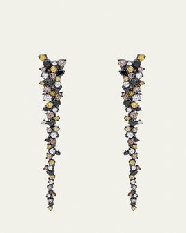 Paul Morelli 18K Black Gold Confetti Drop Earrings with Multicolor Diamonds