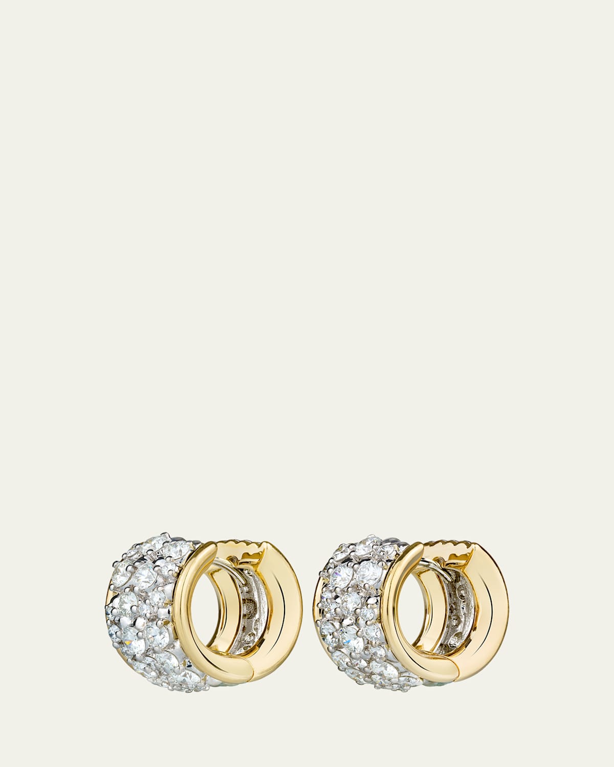 Paul Morelli 18K Two-Tone Gold Diamond Hoop Earrings, Large