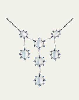 Paul Morelli 18K White Gold Diamond and Moonstone Statement Necklace