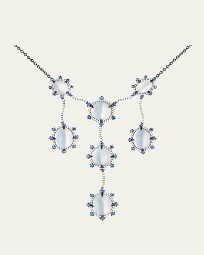 Paul Morelli 18K White Gold Diamond and Moonstone Statement Necklace