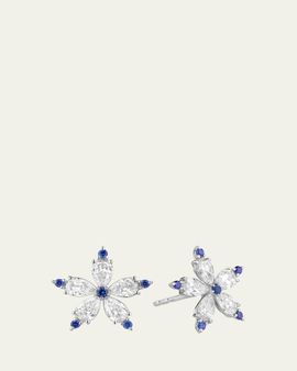 Paul Morelli 18K White Gold Diamond and Sapphire Stellanise Earrings
