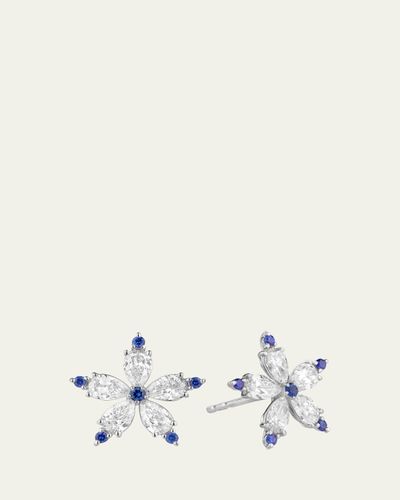 Paul Morelli 18K White Gold Diamond and Sapphire Stellanise Earrings