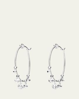 Paul Morelli 18K White Gold Wind Chime Diamond Hoop Earrings, 28mm