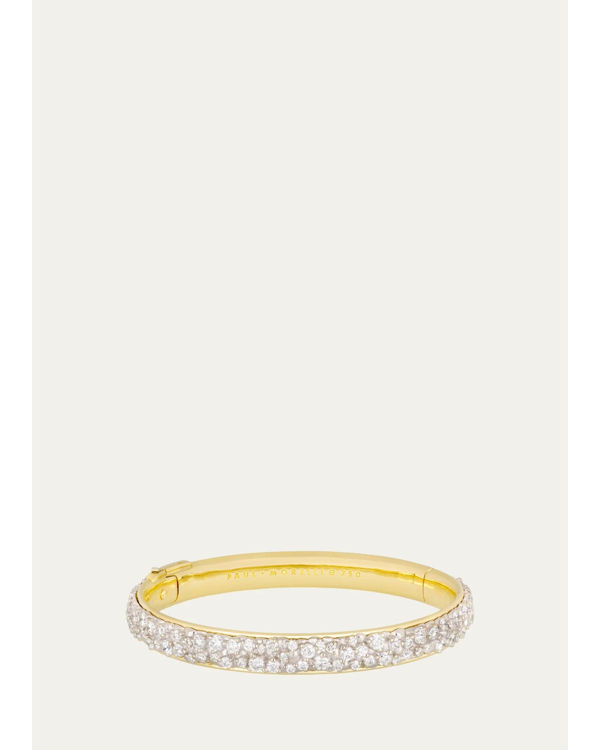 Paul Morelli 18K Yellow and White Gold Diamond Bangle Bracelet