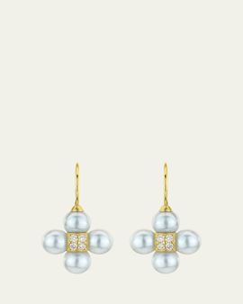 Paul Morelli 18K Yellow Gold Diamond and Chalcedony Sequence Drop Earrings