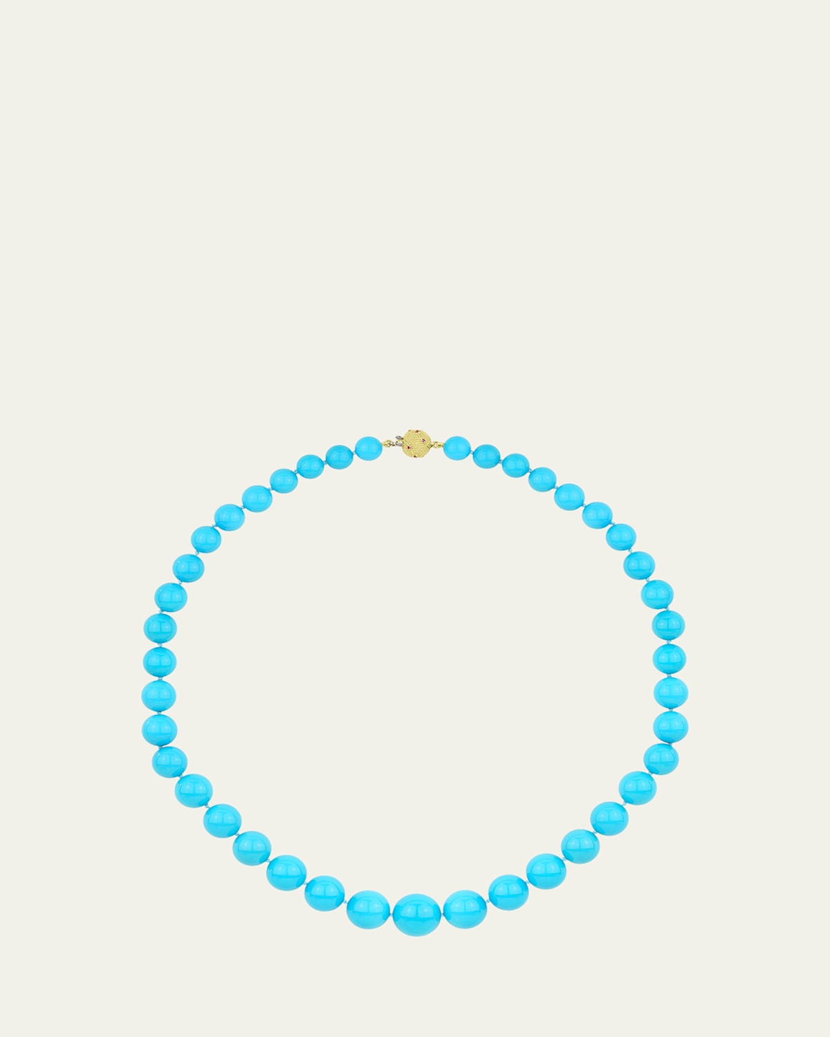 Paul Morelli 18K Yellow Gold Graduated Turquoise Beaded Necklace