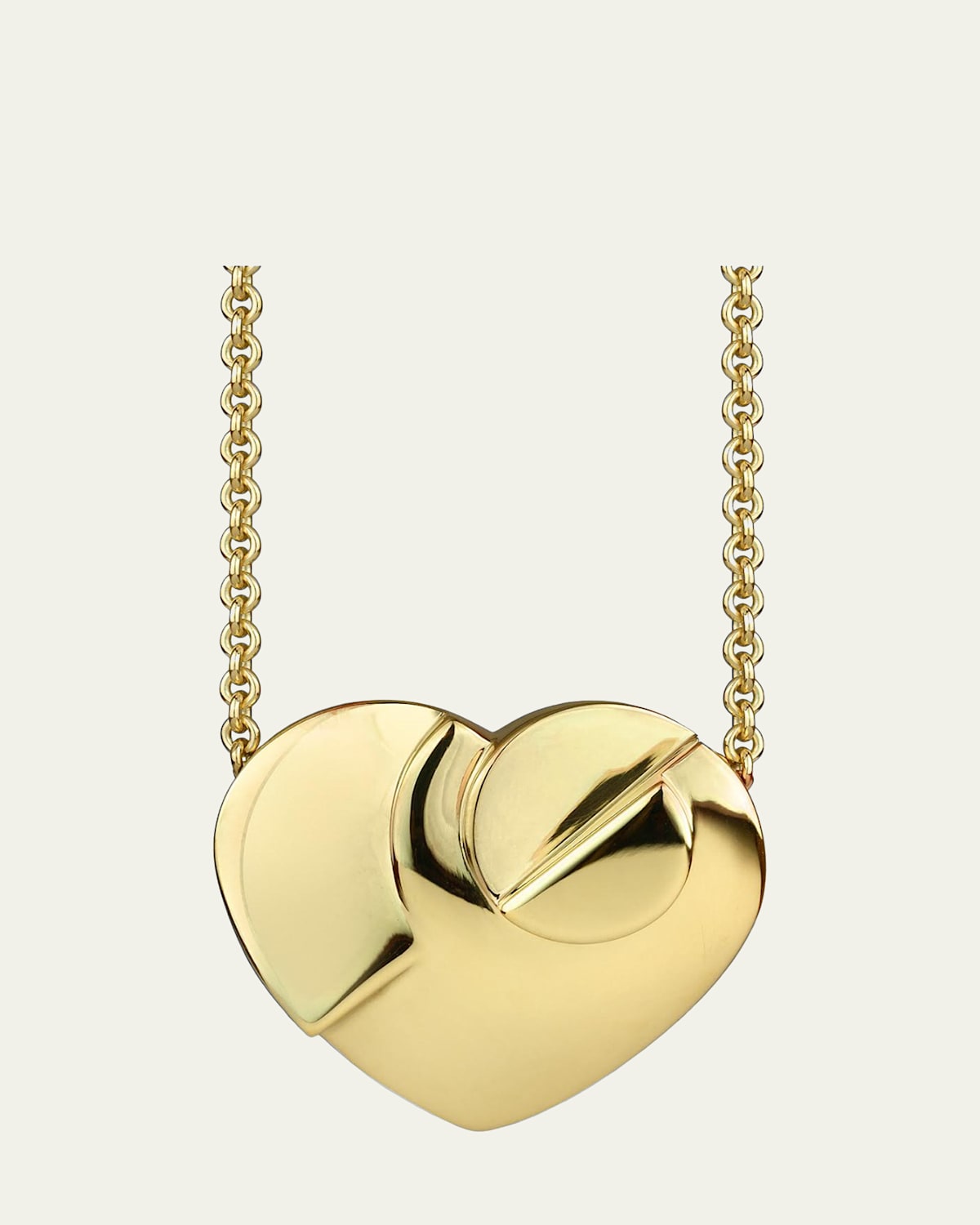 Paul Morelli 18K Yellow Gold Moderne Heart Pendant Necklace