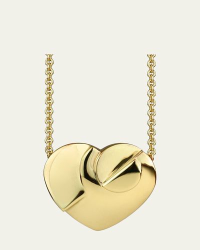 Paul Morelli 18K Yellow Gold Moderne Heart Pendant Necklace