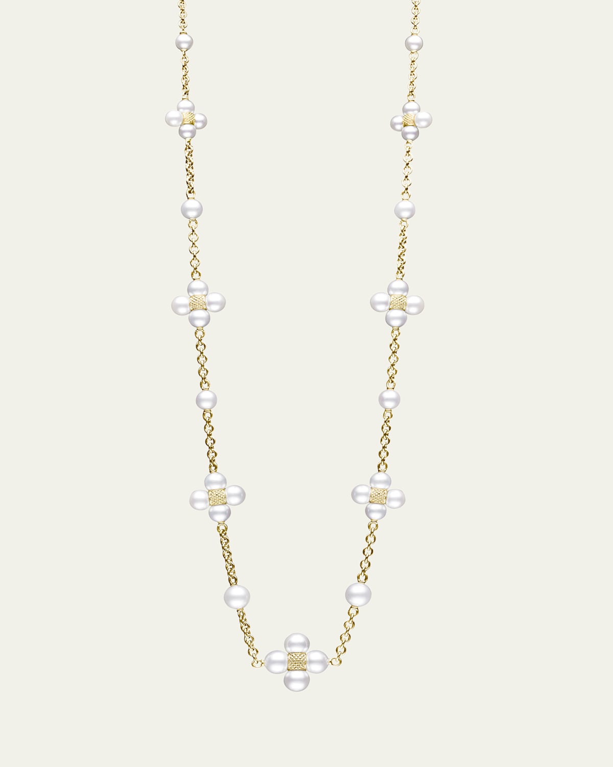 Paul Morelli 18K Yellow Gold Sequence Pearl Necklace, 18"L