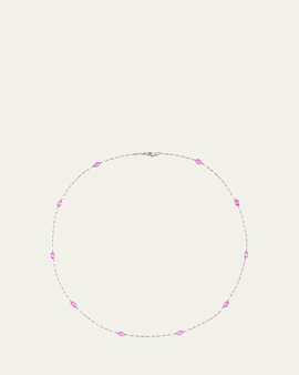 Paul Morelli Platinum Diamond and Pink Sapphire Necklace