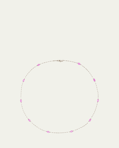 Paul Morelli Platinum Diamond and Pink Sapphire Necklace