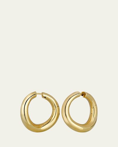 Paul Morelli Ultimate 18K Gold Tapered Wavy Hoop Earrings, 20mm