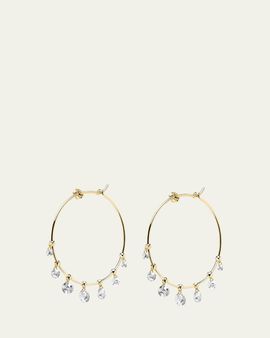 Paul Morelli Wind Chimes Hoop Earrings in 18K Gold & White Diamonds