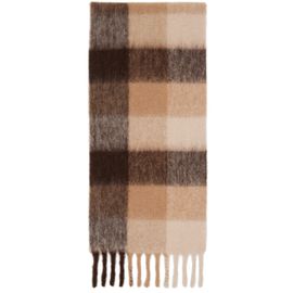Paul Smith Paul Smith Beige & Brown Brushed Check Scarf