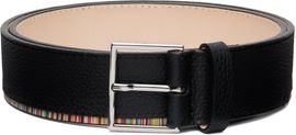 Paul Smith Paul Smith Black 'Signature Stripe' Edge Leather Belt