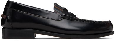 Paul Smith Paul Smith Black 'Signature Stripe' Leather 'Lido' Loafers