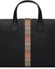 Paul Smith Paul Smith Black 'Signature Stripe' Slim Folio Briefcase - 1