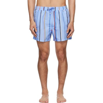 Paul Smith Paul Smith Blue 'Painted Stripe' Swim Shorts